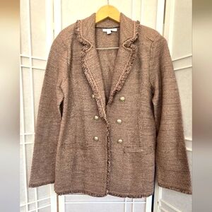 NWOT! Chico's Taupe Blazer Gold Buttons Size1